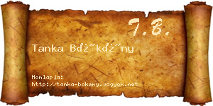 Tanka Bökény névjegykártya